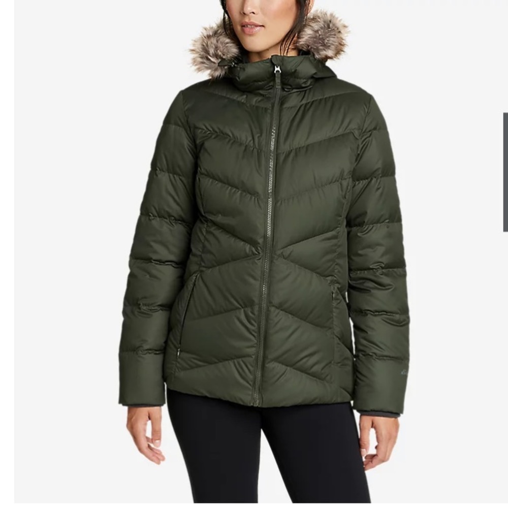 NWT Eddie Bauer Classic Hooded Jacket - Capers (Dark Loden)